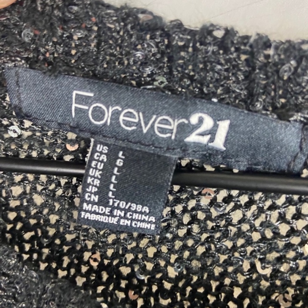 Forever 21 Woman’s Black Loose Knit Sparkle Sweater - Picture 9 of 14